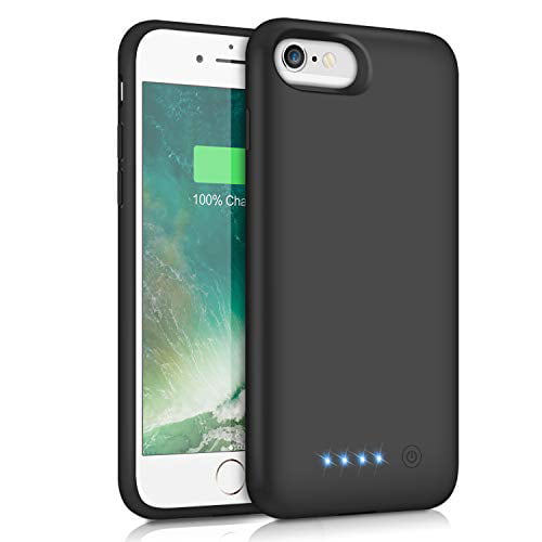 cafe luister mengen Pxwaxpy Battery Case for iPhone 6S 6 6000mAh Rechargeable Charging Case for  iPhone 6 External Charger Cover iPhone 6S Battery Pack Apple Power Bank  [4.7 inch]- Black - Walmart.com