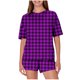 thumbnail image 1 of Pijama informal holgado con estampado de cuello redondo y manga corta para mujer, de poliéster, 1 of 5