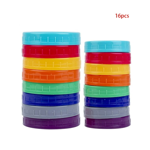 16Pcs Mason Canning Jar Lids Plastic Regular Wide Mouth 70mm 86mm