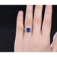 thumbnail image 4 of Princess cut sapphire ring diamond ring unique bridal ring set engagement ring, 4 of 6