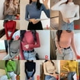 thumbnail image 2 of Tops Femme à Col Roulé Casual Slim Fit Manches Longues Sweat Tops, 2 of 2