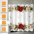 thumbnail image 2 of Tchckioa Winter Christmas Flowers Shower Curtain,72x72 Inch Waterproof Hooks Bath Curtain for Bathroom, 2 of 8