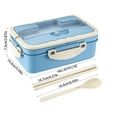 thumbnail image 3 of YIKA Tupperware Container Lunch Box Can Be Heated Household Students Sealed Lunch Box Cutlery Spoon Preservation Box Kitchen Storage Light Blue, 3 of 5