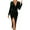 Green, variant on Fesfesfes Women Gowns Slim Party Long Sleeve V-neck Solid Color Formal Dress