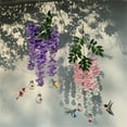thumbnail image 3 of 2024 New Faux Wisteria Flower Flower Bird Feeder,Hummingbird Feeder with Feeder Pots， Wisteria Long Branch Bird feeders Deco for Outdoors, Yard Decorations, 3 of 6