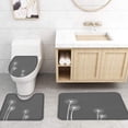 thumbnail image 4 of FMSHPON Floral 4 Piece Bathroom Set Shower Curtain Bath Rug Contour Mat and Toilet Lid Cover, 4 of 8