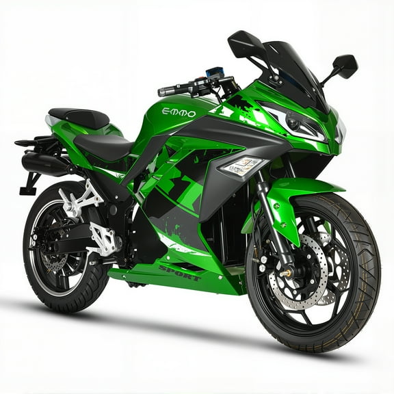 Emmo Zone MAX Electric Bike - E Bike Motorcycle - 84V30Ah Lithium - 85km Range - Full Size Sports eBike - Green