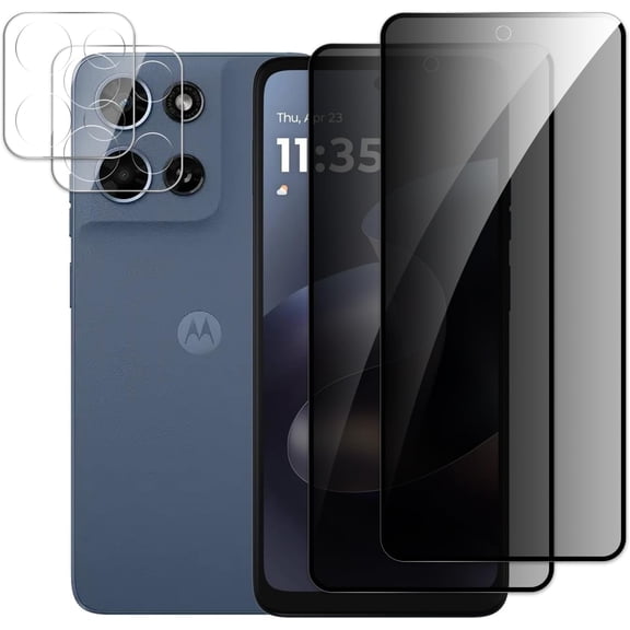 [2 2 Pack] Privacy Screen Protector for Motorola Moto G 5G 2026, Anti-Spy Shatterproof Tempered Glass with Camera Lens Tempered Glass 9H Hardness Bubble Free Anti-Glare Case Friendly