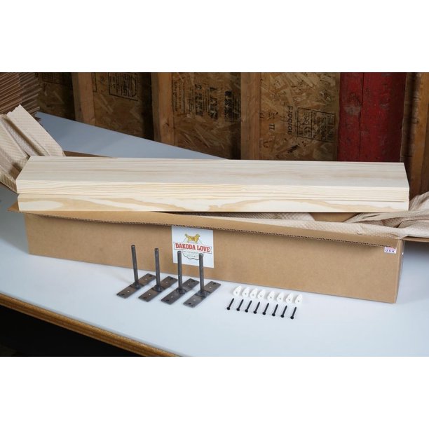 5.25" Deep Clean Edge Pine Floating Shelves 36" (Set of 2) (Unfinished)