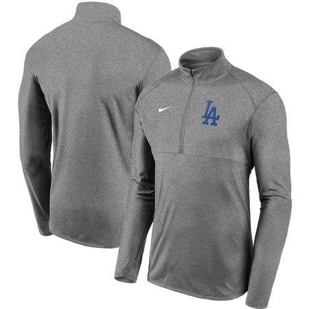 Men's Nike Gray Los Angeles Dodgers Team Logo Element Performance Half-Zip Pullover Jacket