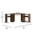 thumbnail image 4 of Emma + Oliver Teakwood Laminate Corner Desk with Keyboard Tray and CPU Cart, 4 of 11