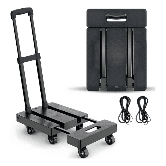 Carrito Plegable De Carga 200kg Portátil Diablitos Plegables Xtellar Negro