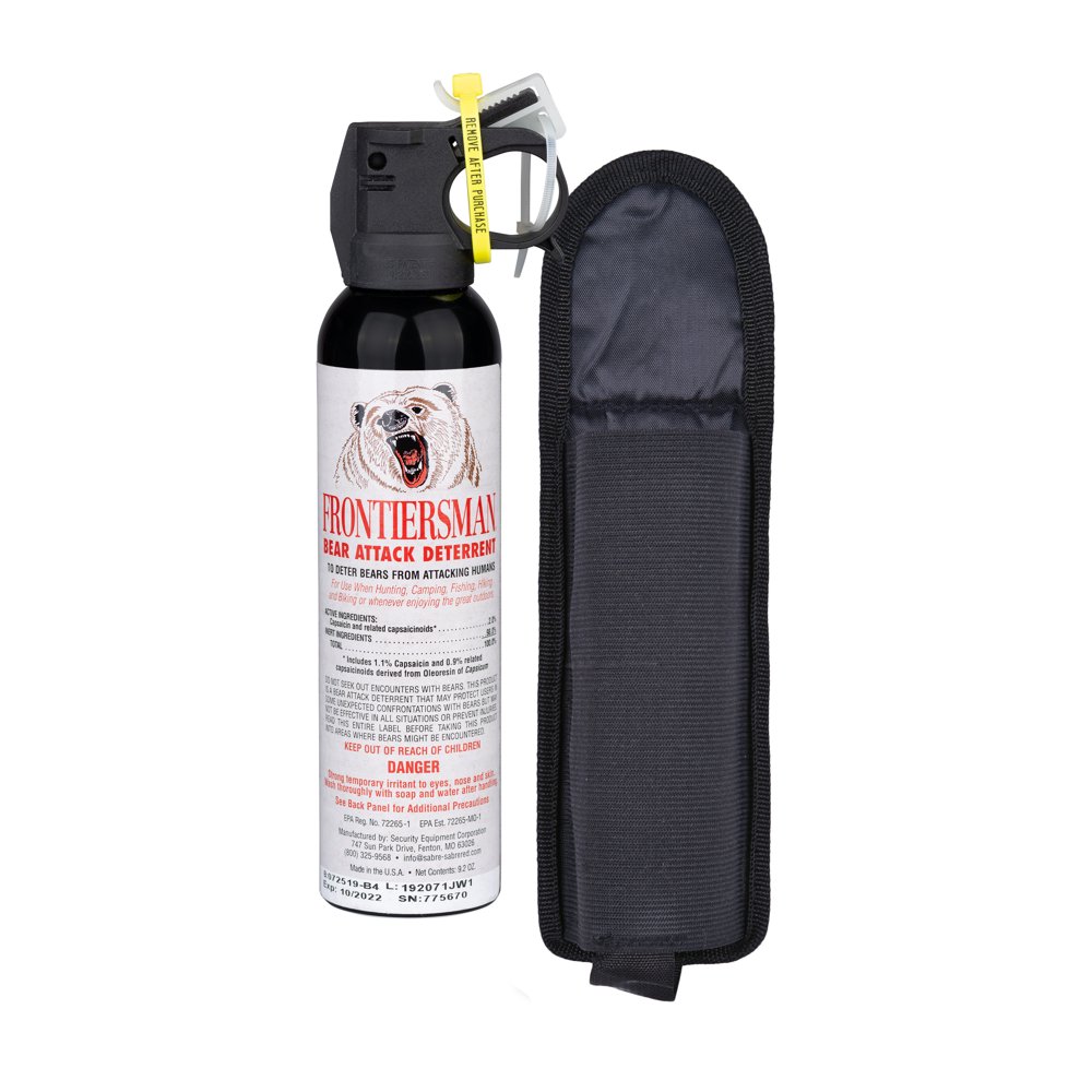 SABRE Frontiersman Bear Spray, 9.2 oz, With Belt Holster
