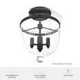 thumbnail image 7 of Hunter - Belltown 3-light Natural Black Iron, Medium Size Flush Mount Light, Dimmable, Transitional Style, Urn Shaped, for Bedrooms, Dining, Living Rooms - 19315, 7 of 7