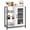 White, variant on Patiojoy Industrial Console Cabinet with Metal Mesh Doors 3 Open Shelves 2 Adjustable Shelves and 2 Anti-Tipping Kits Rustic Brown