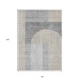 thumbnail image 3 of HomeRoots 582731 8 x 10 ft. Geometric Washable Indoor & Outdoor Rectangle Area Rug, Silver, Gray & Beige, 3 of 5