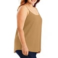 thumbnail image 3 of OIOLOYJM Oversized Camisole for Women Casual Adjustable Spaghetti Strap Tank Top Cotton Fashion Cozy Cami Undershirts Khaki 3XL, 3 of 6