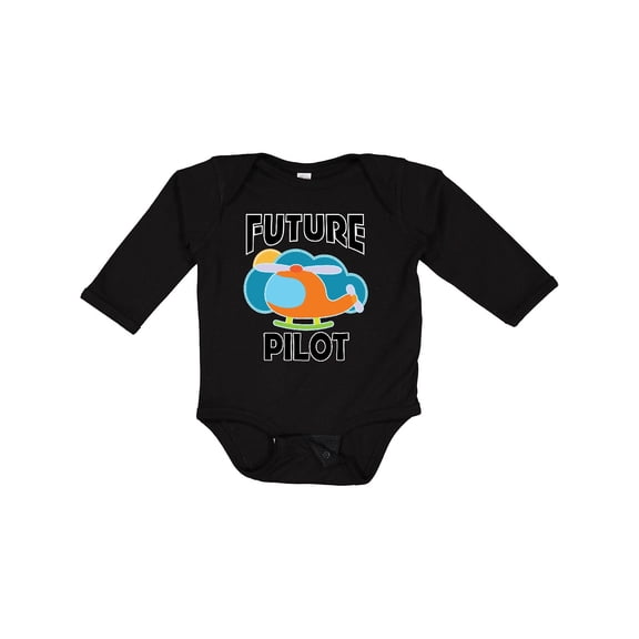 Inktastic Future Pilot Helicopter Boys or Girls Long Sleeve Baby Bodysuit