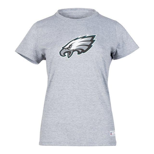 NFL Playera Aficionado Básica Philadelphia Eagles Gris para Mujer, Talla Grande
