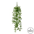 thumbnail image 3 of Vickerman 34" Artificial Green Begonia Leaf Hanging Bush, Set of 3, 3 of 3