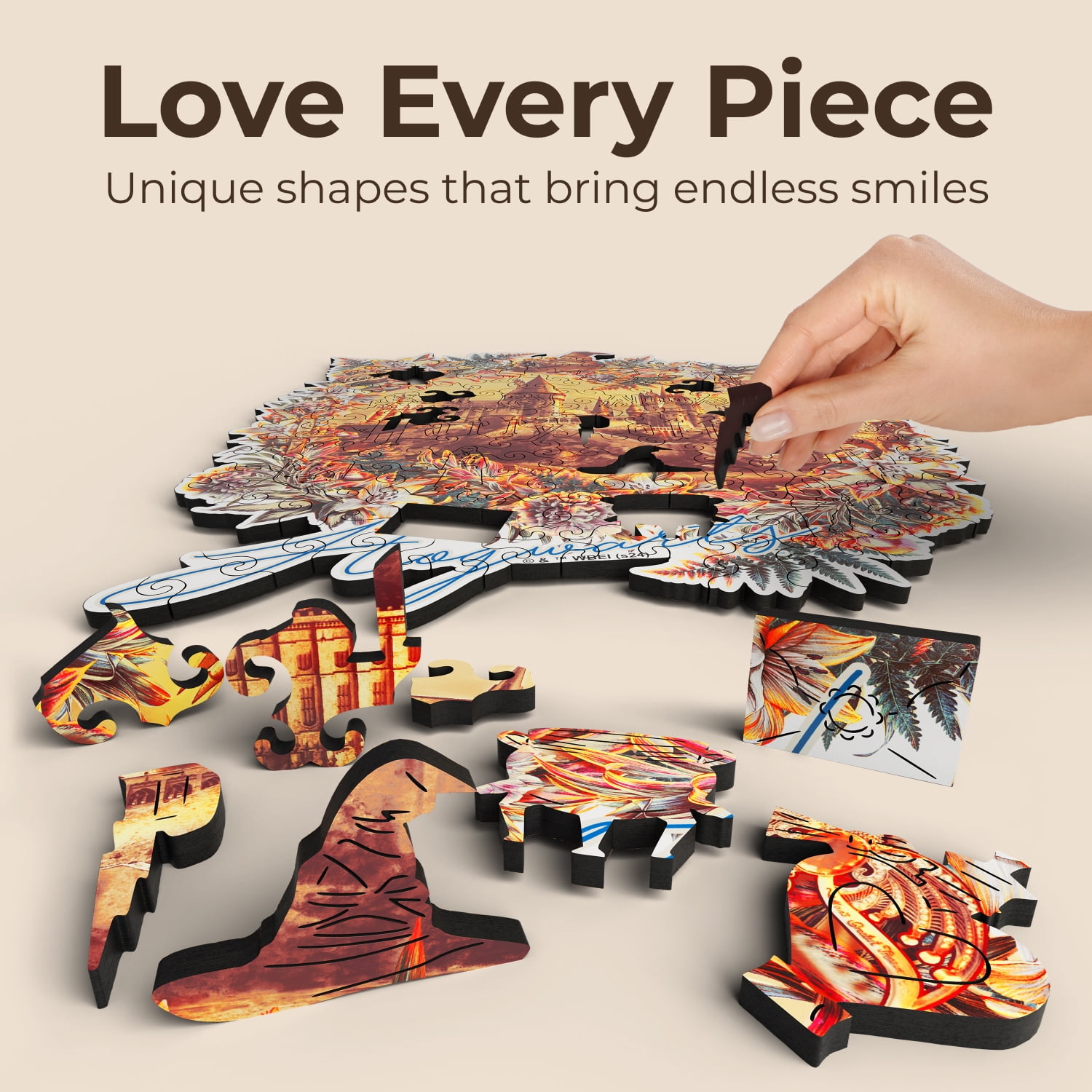 Harry Potter Wooden Puzzles for Adults – A3 Size with 155 Pieces Wood Puzzles – Jigsaw Puzzles with Unique Shapes – 10.8" x 11.9"