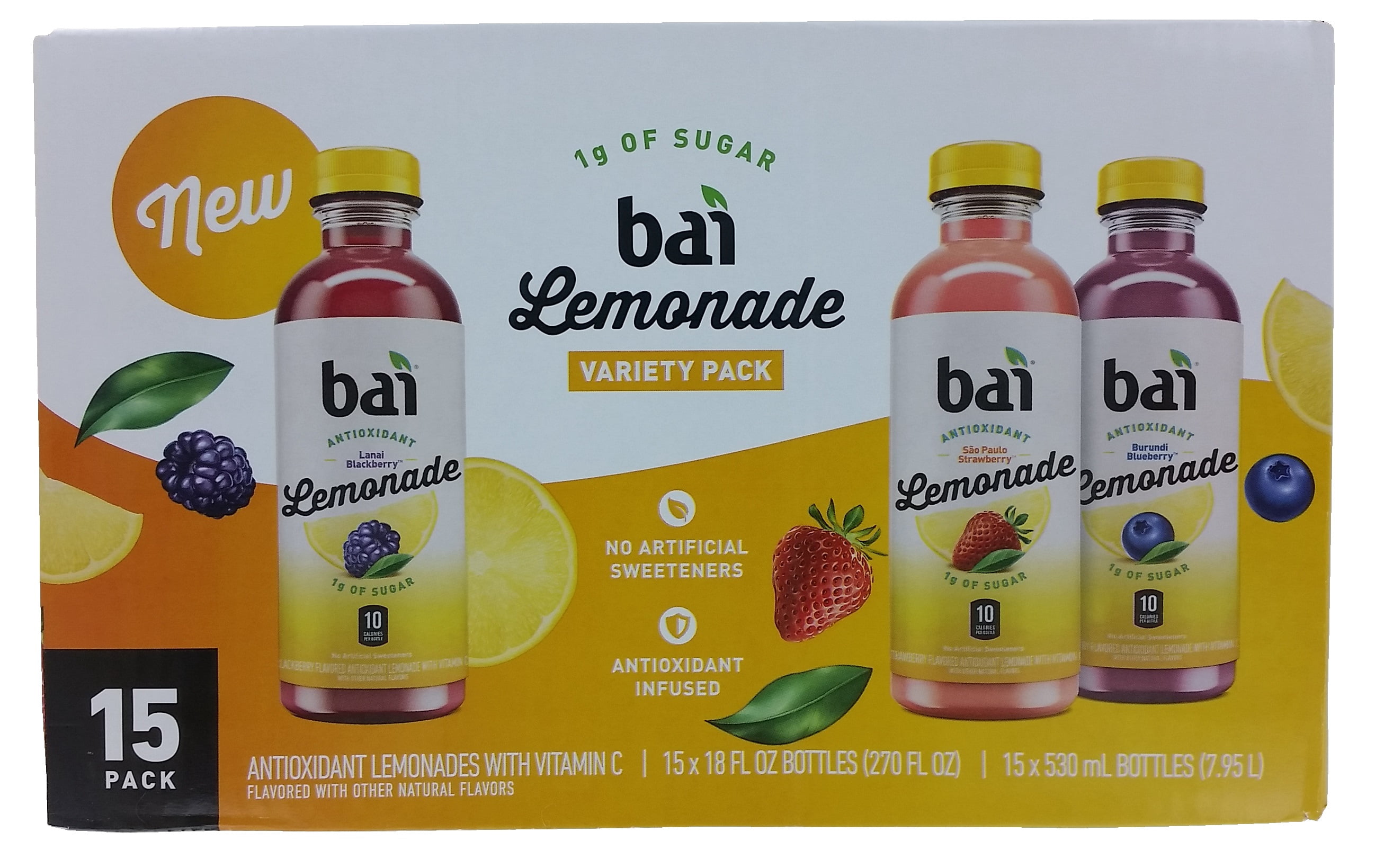 Bai Lemonade Antioxidant Infused Variety Pack (18 Fluid Ounce bottles