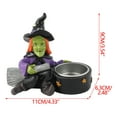 thumbnail image 3 of FastXmas Halloween Witch Tealight Holders, 3.5" Resin Witch with Broom Design Candlestick, Gothic Style Votive Tea Light Candle Holder Desktop Crafts Halloween Decorations for Table Centerpiece Party, 3 of 7