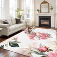 thumbnail image 2 of 5x8 Area Rugs for Living Room, Pink Flamingo Non Slip Area Rugs for Kitchen Bedroom Entryway, Watercolor Flowers Spring Floral Washable Carpet Runner Rug Floor Mats for Bedroom Home Decor, 2 of 8