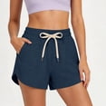 thumbnail image 2 of hlysgo Women's 3 inch Pj Shorts Soft Comfort Loose Fit Shorts Summer Lounge Sleeping Elastic Waist Short with Pocket Navy,2xL, 2 of 6