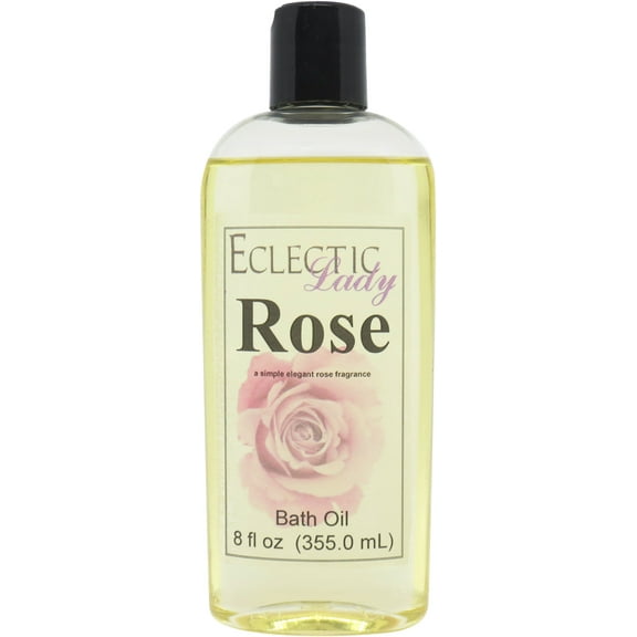 Rose Bath Oil - Scented Body Oil - Relaxing & Moisturizing Bathing Oil - Fragrance Body Oil For Dry & Rough Sensitive Skin - 8 oz