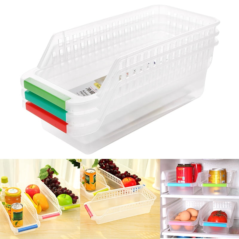 Lubelski 1PC Freezer Refrigerator Organizer Trays Bins Pantry Storage Box Fridge Fruits