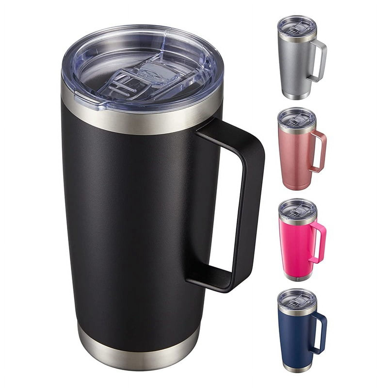 12oz/18oz Insulated Coffee Mug with Handle and Lid, Double Wall Vacuum  Stainless Steel Coffee Travel…See more 12oz/18oz Insulated Coffee Mug with