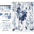 thumbnail image 6 of Shower Curtain,Navy Blue Floral Shower Curtains for Bathroom,Watercolor Ink Flowers Plant Leaf Bath Curtain Sets,Waterproof Fabric Cloth Shower Curtain Sets 72x72in with Hooks, 6 of 6