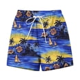 thumbnail image 6 of Pounoo Athletic Shorts Elastic Drawstring Waist Side Pocket Sunset Palm Tree Print Plain Detail Relaxed Fit Shorts Beach Breathable Halara Shorts for Women Gift, 6 of 7