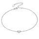 thumbnail image 1 of Tobillera femenina de plata esterlina Silvora iniciales en forma de corazón letra W regalo de joyería de playa Bohemia de verano, 1 of 8