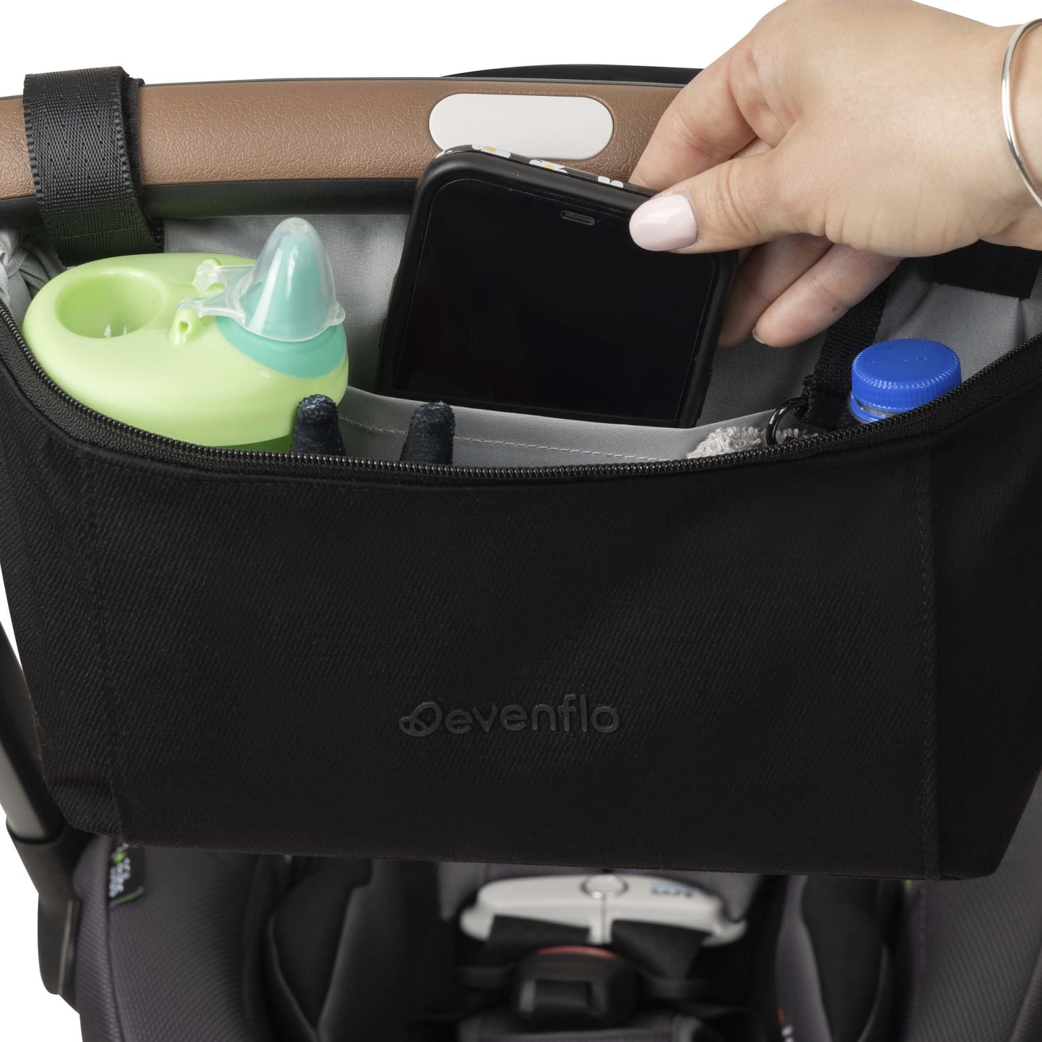 Evenflo Shyft DualRide Infant Car Seat and Stroller Combo Crossbody Organizer Bag, Black