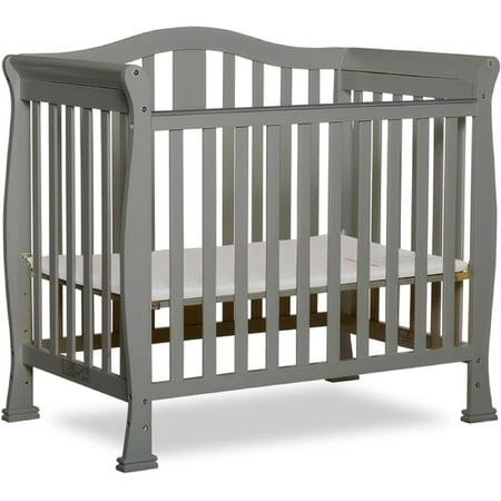 UPC: 0811048034007 | Dream On Me Addison 4-in-1 Convertible Mini Crib in Cool Grey Greenguard Gold Certified Non-Toxic Finishes Built of New Zealand Pinewood Comes with 1 Mattress Pad Cool Grey Crib