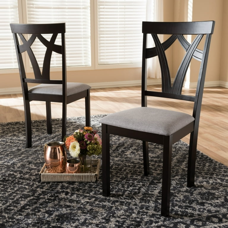 Copper Grove Cyril Contemporary Fabric Dining Chair Set Brown Wood Walmart