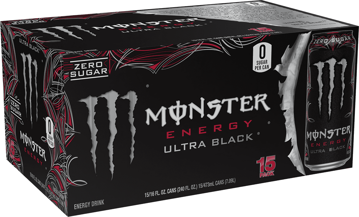 Monster Energy Ultra Black 15 Pack - 16 Fl Oz
