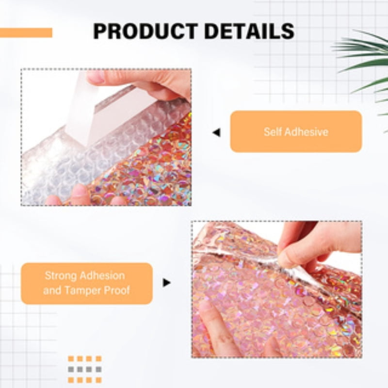 50 Pcs Champagne Gold Bubble Mailers,Suitable for Mailing Electronics Makeup,Heavy Duty Self Adhesive Padded Envelopes for Shipping Books Fragile Items Small Business Packaging Supplies