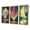 thumbnail image 3 of Designart "Vintage Central Park Poster of New York I" City Framed Wall Art Set Of 3 - White Traditional Frame Canvas Set For Living Room Decor, 3 of 6