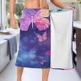 thumbnail image 5 of Butterflies Purple Bath Towel Wrap for Man Adjustable Shower Wrap Button Closure Body Towel for Sauna Gym, 5 of 7