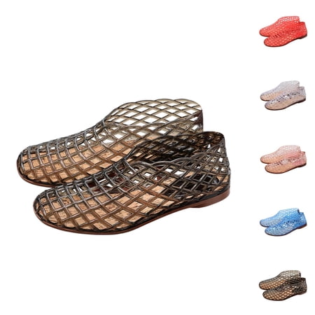 Jelly Mesh Ballet Flats for Women 2026 Summer Trendy Lightweight Non- Dressy Ballerina Shoes Jelly Sandals