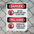 thumbnail image 5 of (2 Pack) Do Not Climb Shelves At Any Time Bilingual OSHA Danger Sign 12 Inch X 18 Inch Indoor / Outdoor Rust-Free Aluminum Metal Signs for Workplace, Workshop, and Construction Site,, 5 of 8