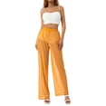thumbnail image 2 of Women See Through Wide Leg Cover Up Pants High Waist Sheer Mesh Pants Swimsuit Palazzo Beach Pants, 2 of 6