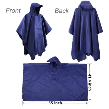 Vanwoke Waterproof Poncho With Hood - Lightweight Rain Poncho With Pocket For Adults
