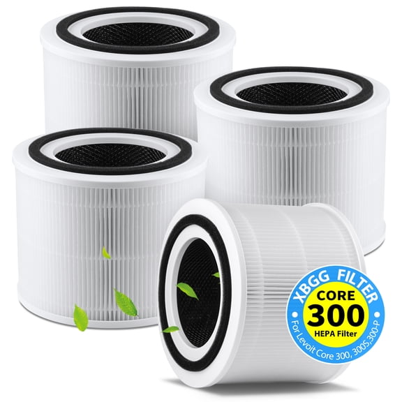 XBGG 4 pack Core 300 Replacement Filter for Levoit Core 300 / 300S / 300-P Air Purifiers, Compatible with Part #Core 300-RF