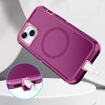 thumbnail image 5 of I-HONVA For iPhone 14/15 Plus Case Compatible with MagSafe,3-Layer Military Grade Drop Protection Anti-Slip Bumper Rugged Shockproof Dustproof Protection 6.7 inch Phone Case,Purple Pink, 5 of 7