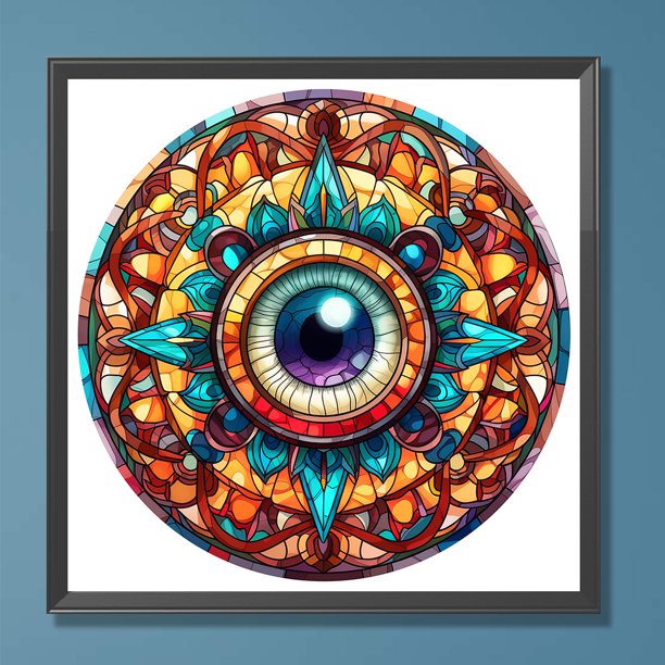 Cuadros Decorativos Pintura de diamante 5D DIY Full Round Drill Eye Mandala Kit Decoración del hogar Arte Wdftyju embutido en tela