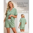 thumbnail image 5 of MAYFISH 100% Cotton Pajama Sets for Women Short Sleeve Sleepwear Button Down Pjs Summer 2 Piece Lounge Sets S-XXL(Sage Green, Large), 5 of 6